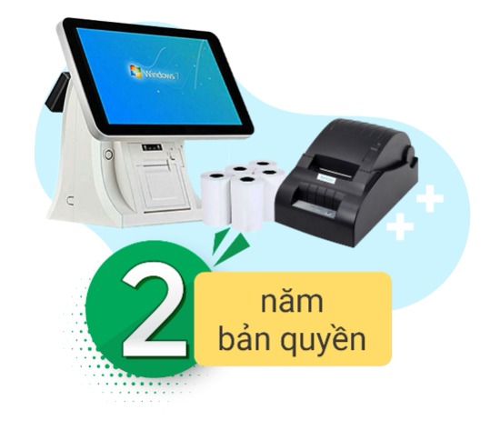 Bộ Máy Tính Tiền POS VIP6100-2 (Máy Tính Tiền POS 15.6inch + Máy in hóa đơn 58mm + Phần mềm Viethas 2 năm) — ảnh 1