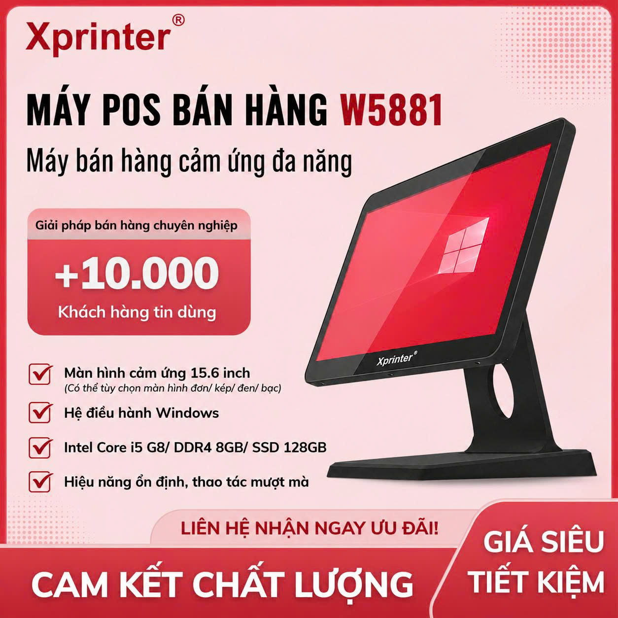 Máy POS Bán Hàng Windows Xprinter W5881 (Đen) — ảnh 1