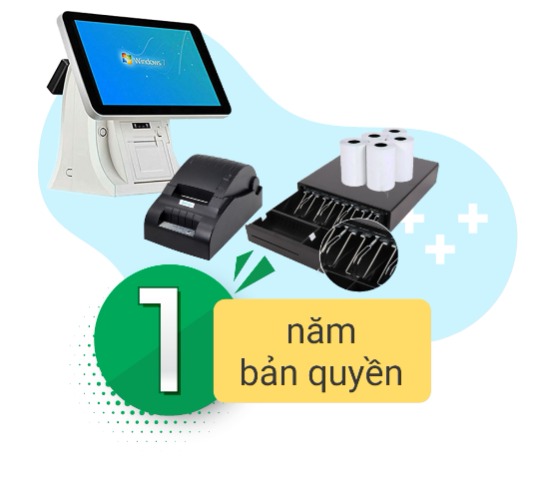 Bộ Máy Tính Tiền POS VIP6101-1 (Máy Tính Tiền POS 15.6inch + Máy in hóa đơn 58mm + Két đựng tiền nhỏ + Phần mềm Viethas 1 năm) — ảnh 1