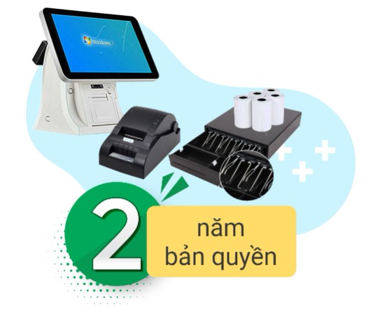 Bộ Máy Tính Tiền POS VIP6101-2 (Máy Tính Tiền POS 15.6inch + Máy in hóa đơn 58mm + Két đựng tiền nhỏ + Phần mềm Viethas 2 năm) — ảnh 1